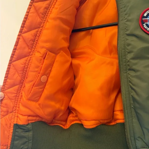 Alpha Industries Kids Bomber Jacket  USAF MA-1 Flyer Sage Green 3T NWOT - Picture 12 of 15